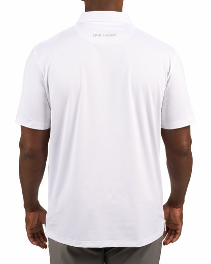 Black Clover Men's Versatile White Solid UV Resistant Polo