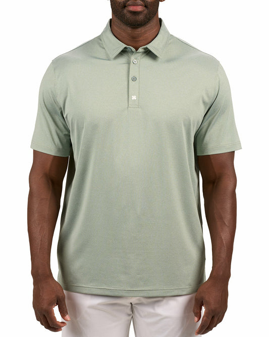 Black Clover Men's Versatile Green Solid UV Resistant Polo