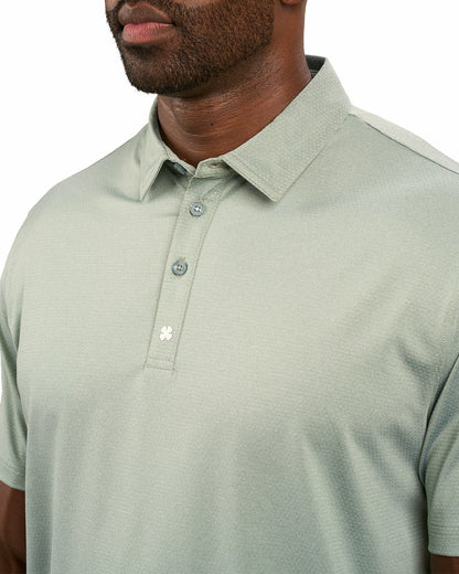 Black Clover Men's Versatile Green Solid UV Resistant Polo