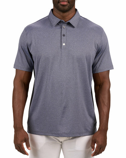Black Clover Men's Versatile Navy Blue Solid UV Resistant Polo