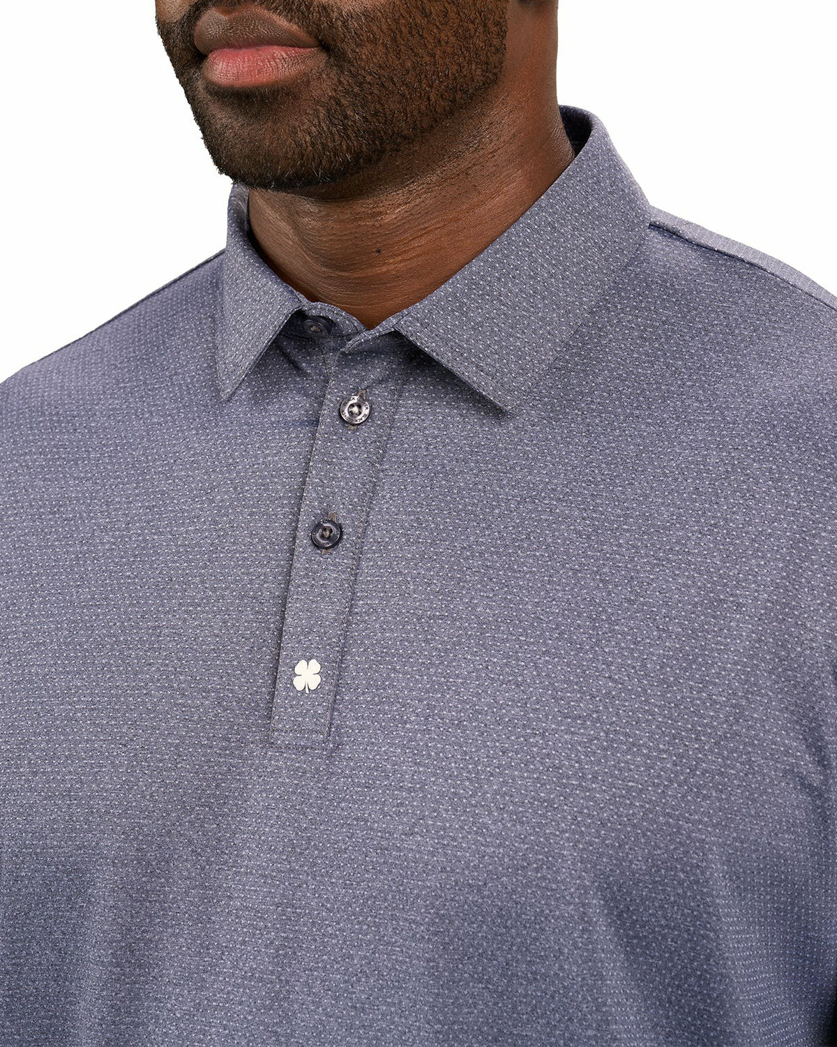 Black Clover Men's Versatile Navy Blue Solid UV Resistant Polo