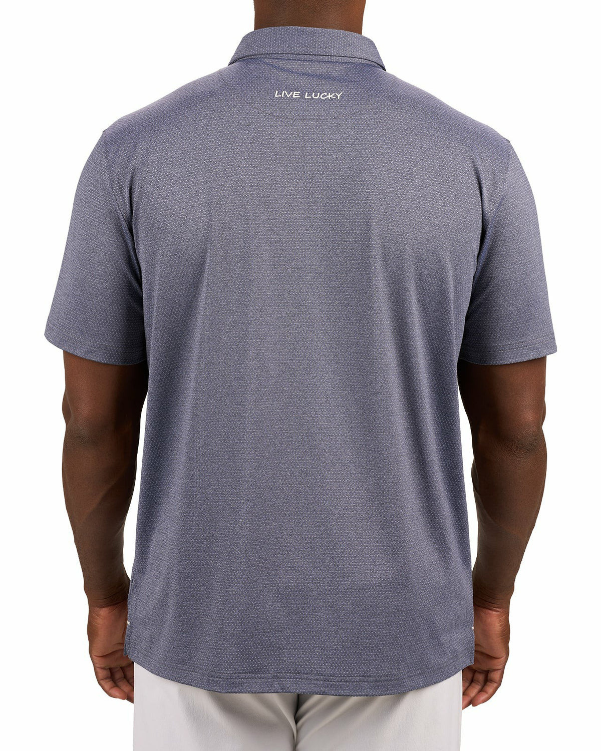 Black Clover Men's Versatile Navy Blue Solid UV Resistant Polo