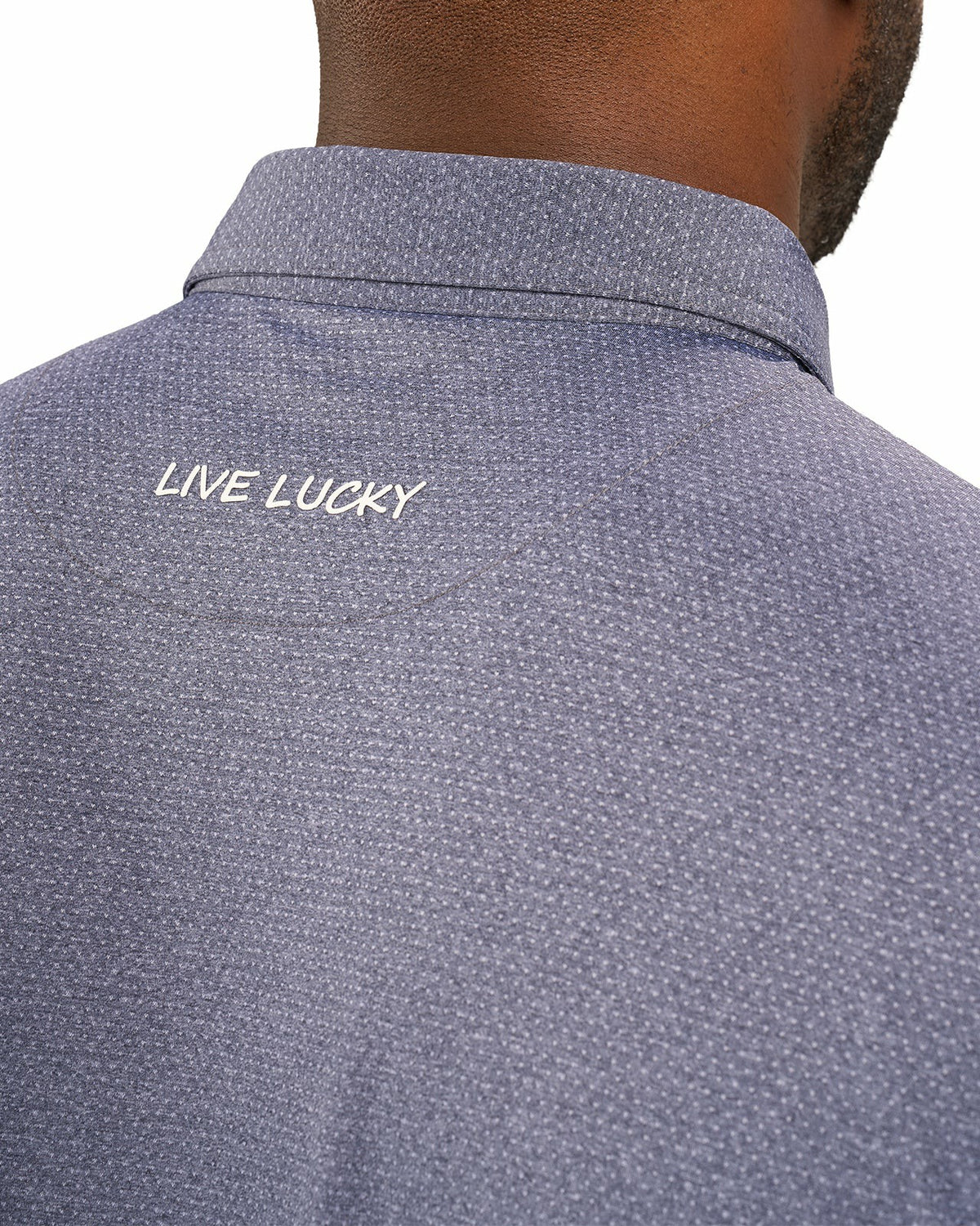 Black Clover Men's Versatile Navy Blue Solid UV Resistant Polo