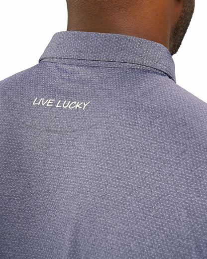 Black Clover Men's Versatile Navy Blue Solid UV Resistant Polo