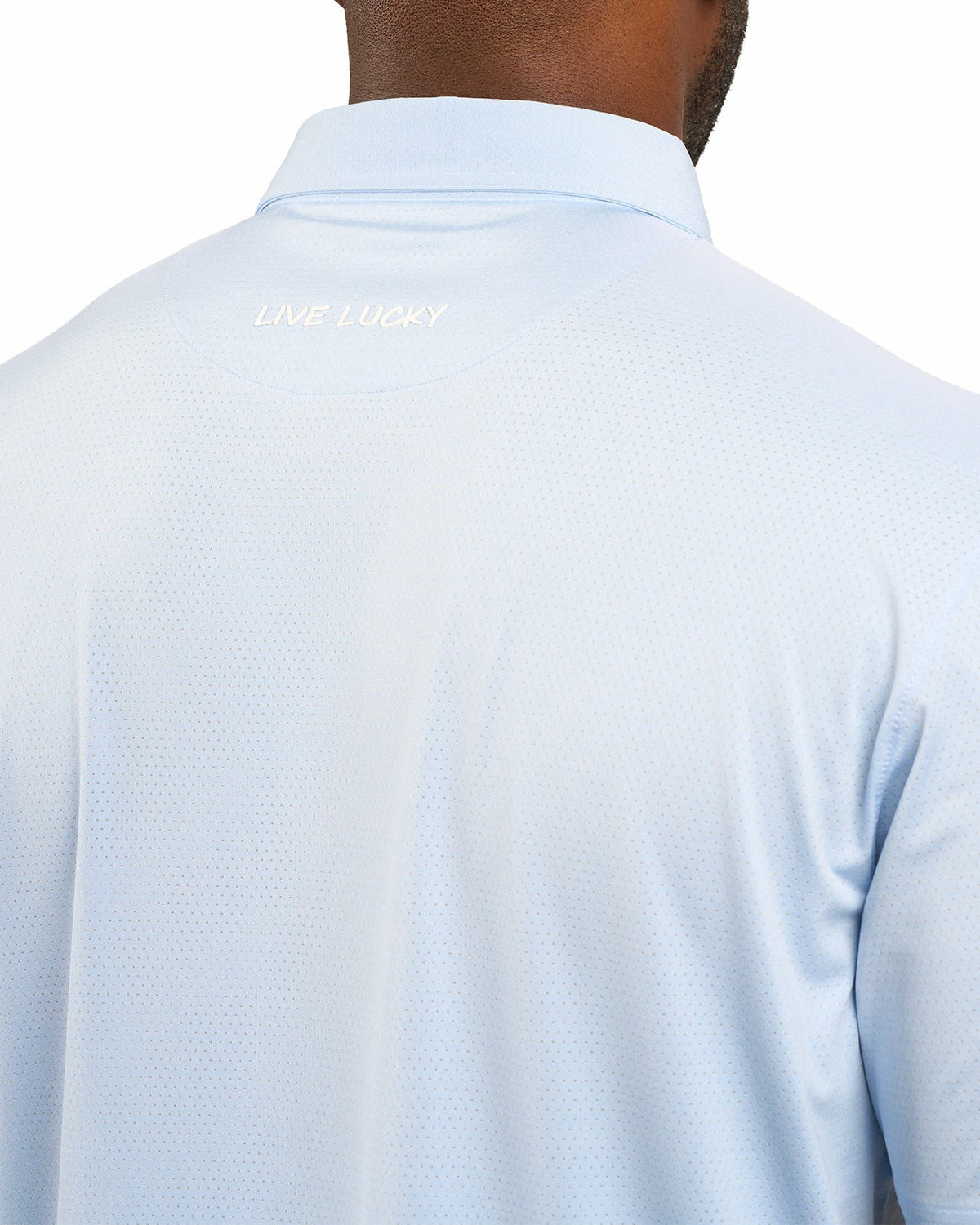Black Clover Men's Versatile Light Blue Solid UV Resistant Polo