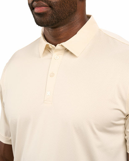 Black Clover Men's Versatile Cream Solid UV Resistant Polo