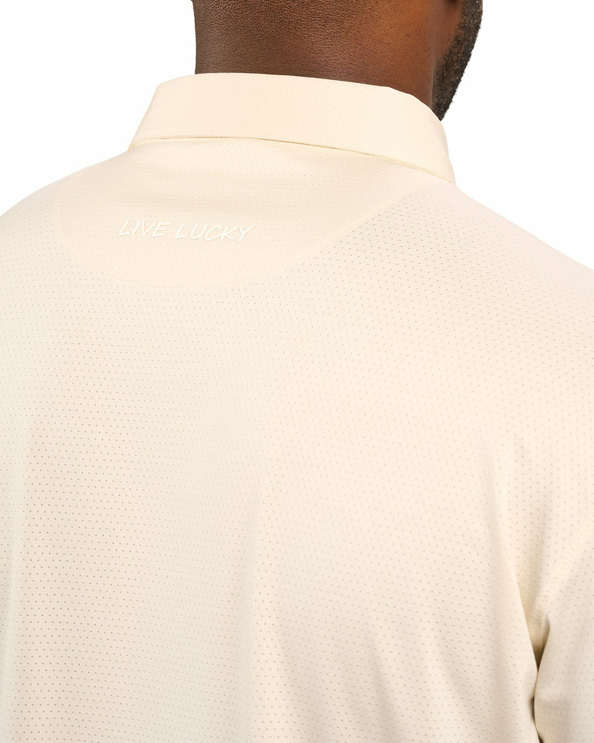 Black Clover Men's Versatile Cream Solid UV Resistant Polo
