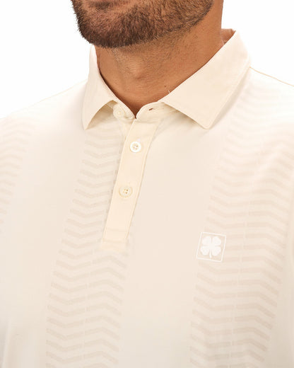 Black Clover Men's Versatile Chalk White Solid Patterned Polo