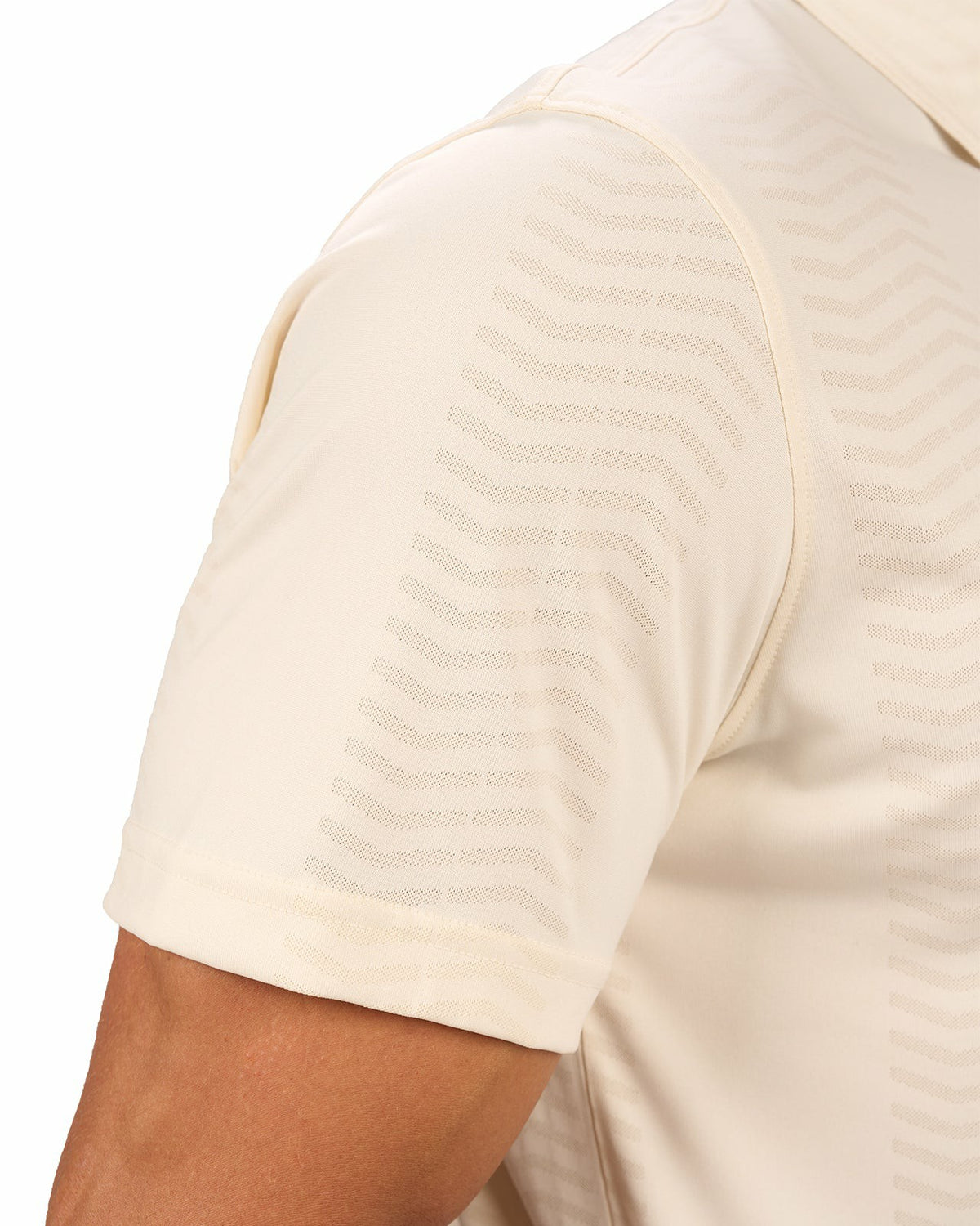 Black Clover Men's Versatile Chalk White Solid Patterned Polo