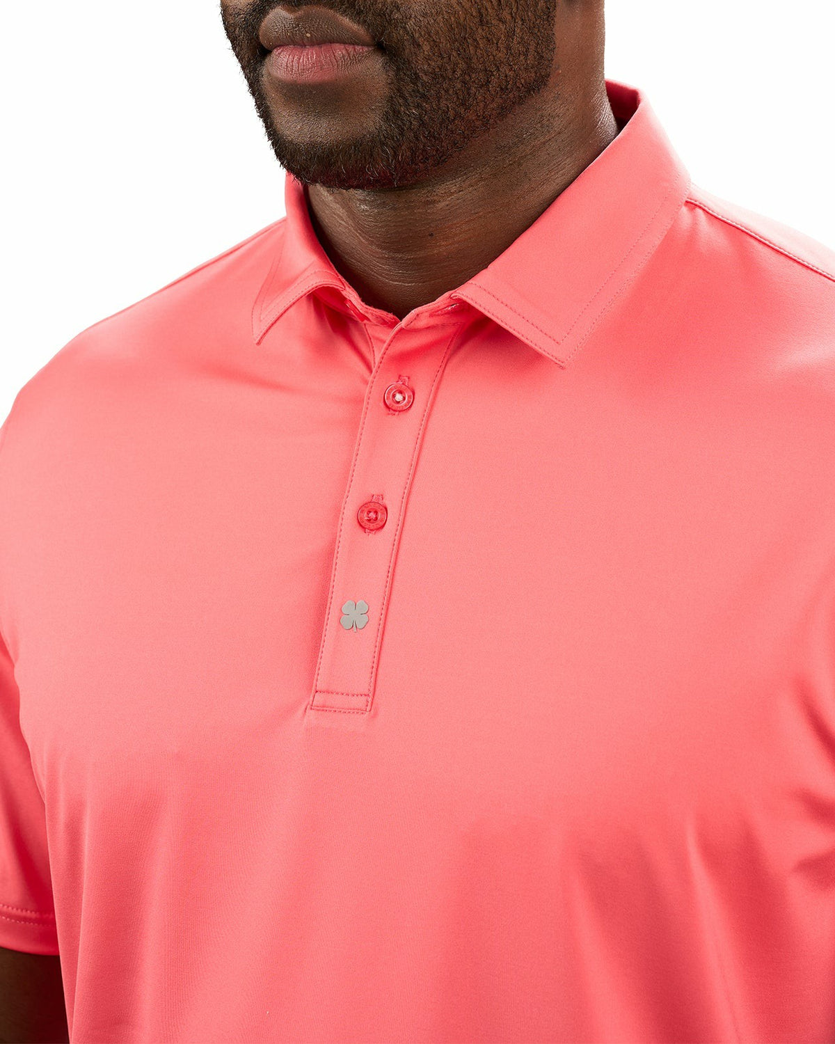 Black Clover Men's Versatile Sunset Orange Soft Stretch Polo
