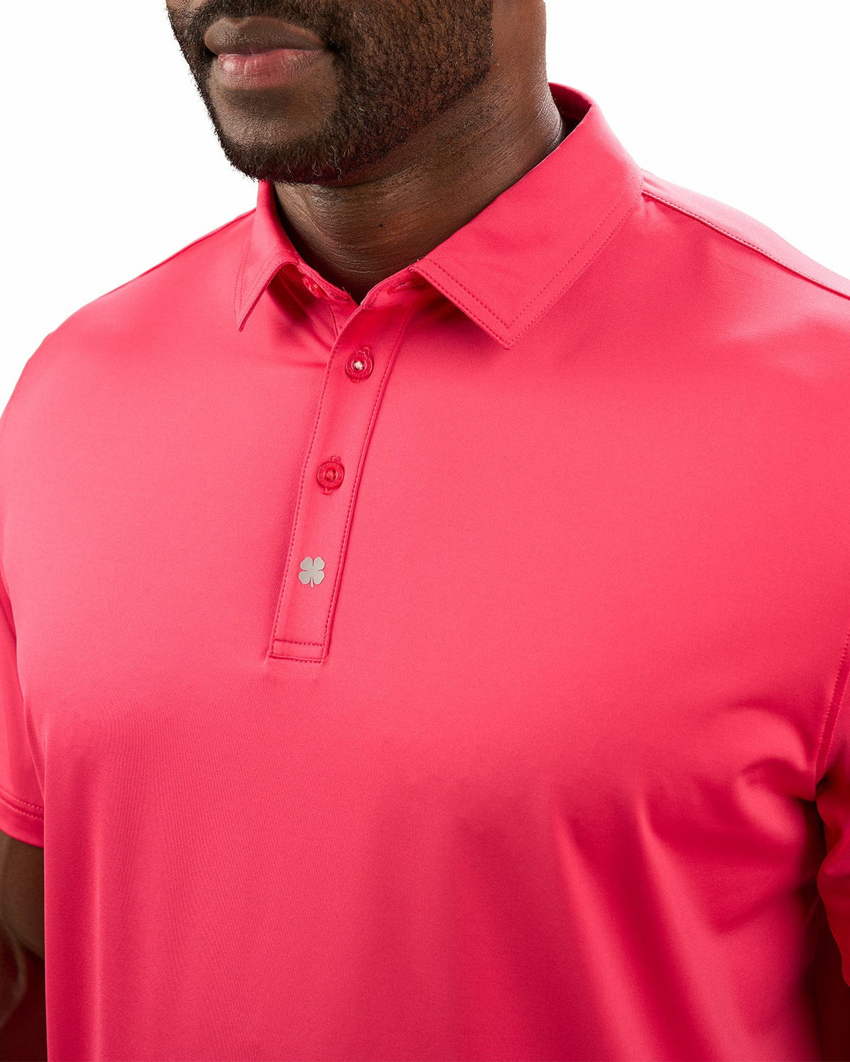 Black Clover Men's Versatile Pink Soft Stretch Polo