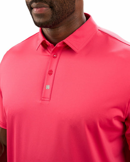Black Clover Men's Versatile Pink Soft Stretch Polo