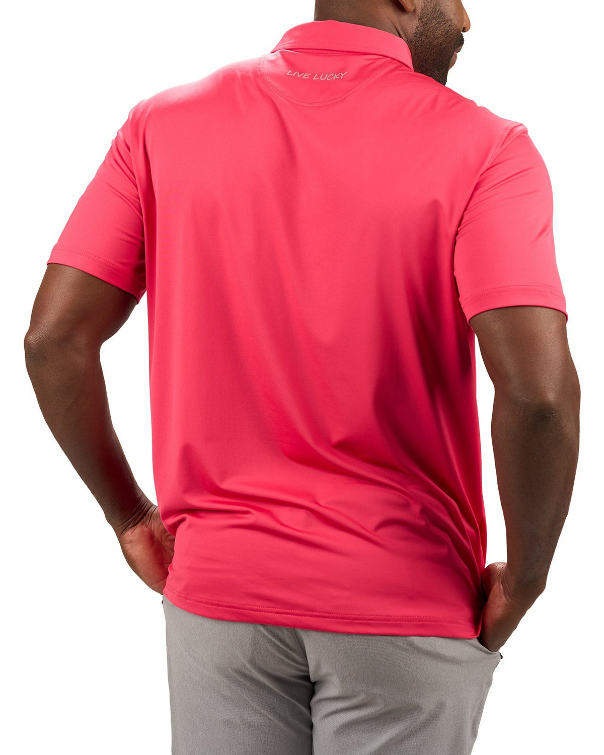 Black Clover Men's Versatile Pink Soft Stretch Polo