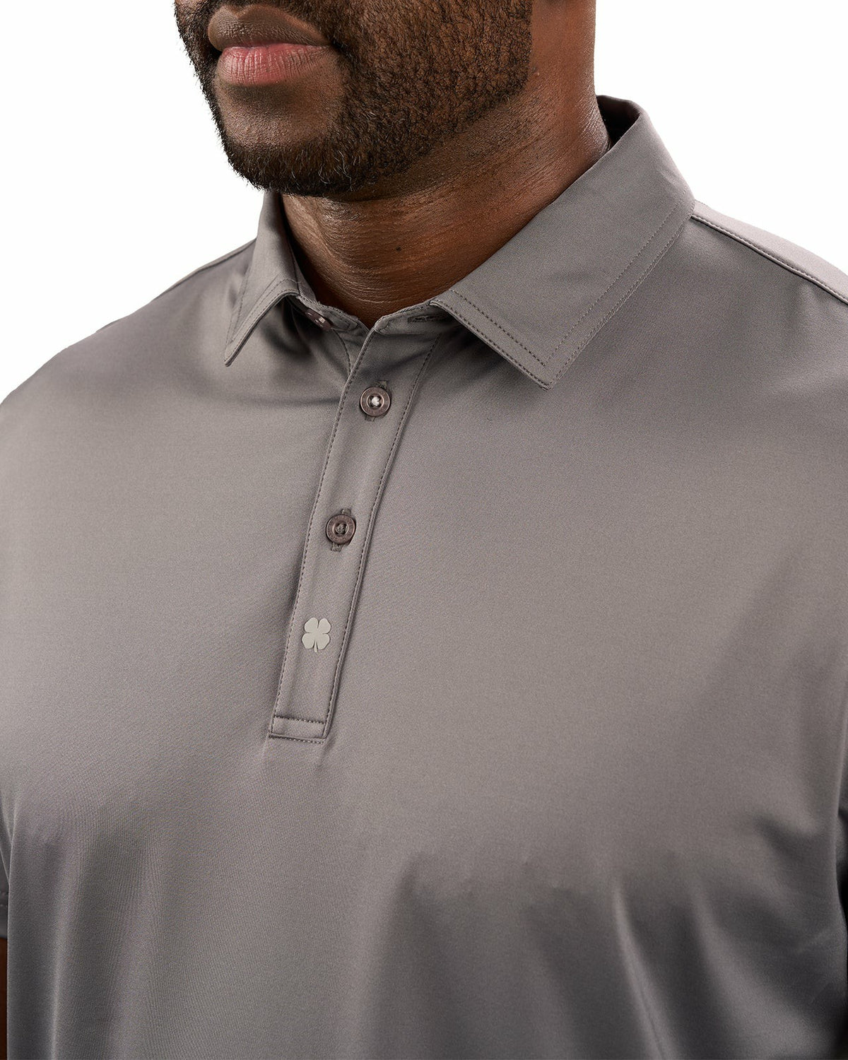 Black Clover Men's Versatile Grey Soft Stretch Polo