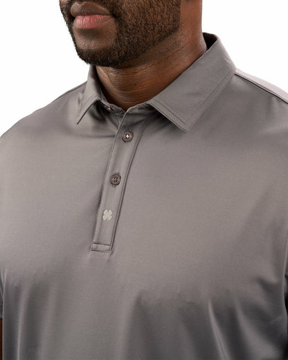 Black Clover Men's Versatile Grey Soft Stretch Polo