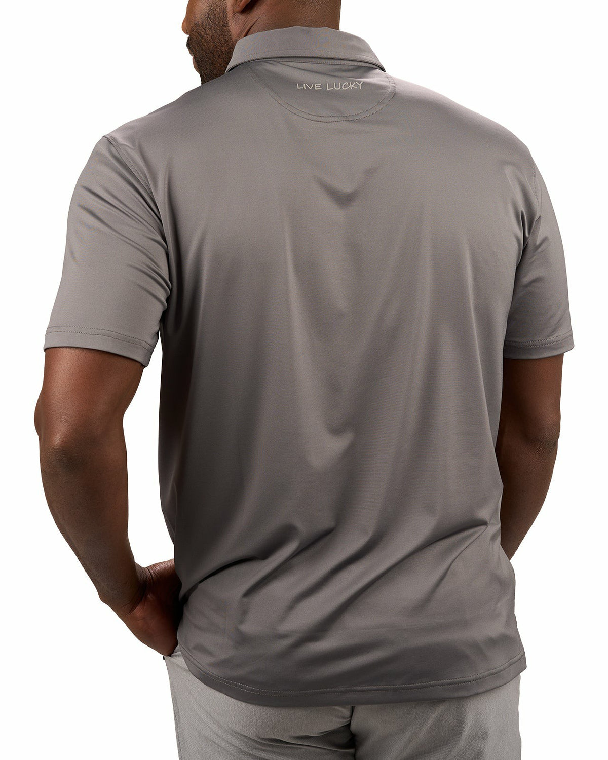 Black Clover Men's Versatile Grey Soft Stretch Polo