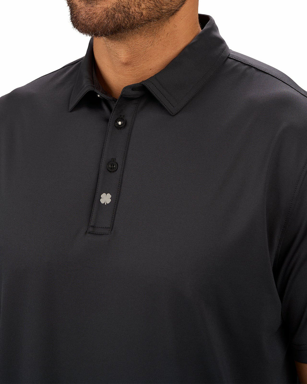Black Clover Men's Versatile Black Soft Stretch Polo