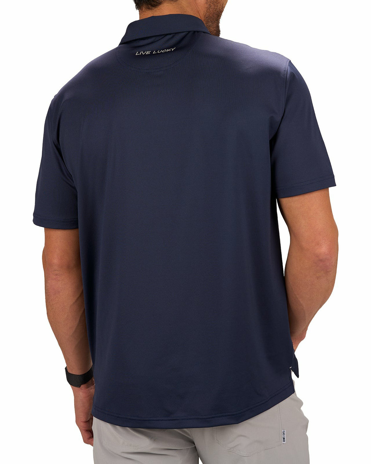 Black Clover Men's Versatile Navy Soft Stretch Polo