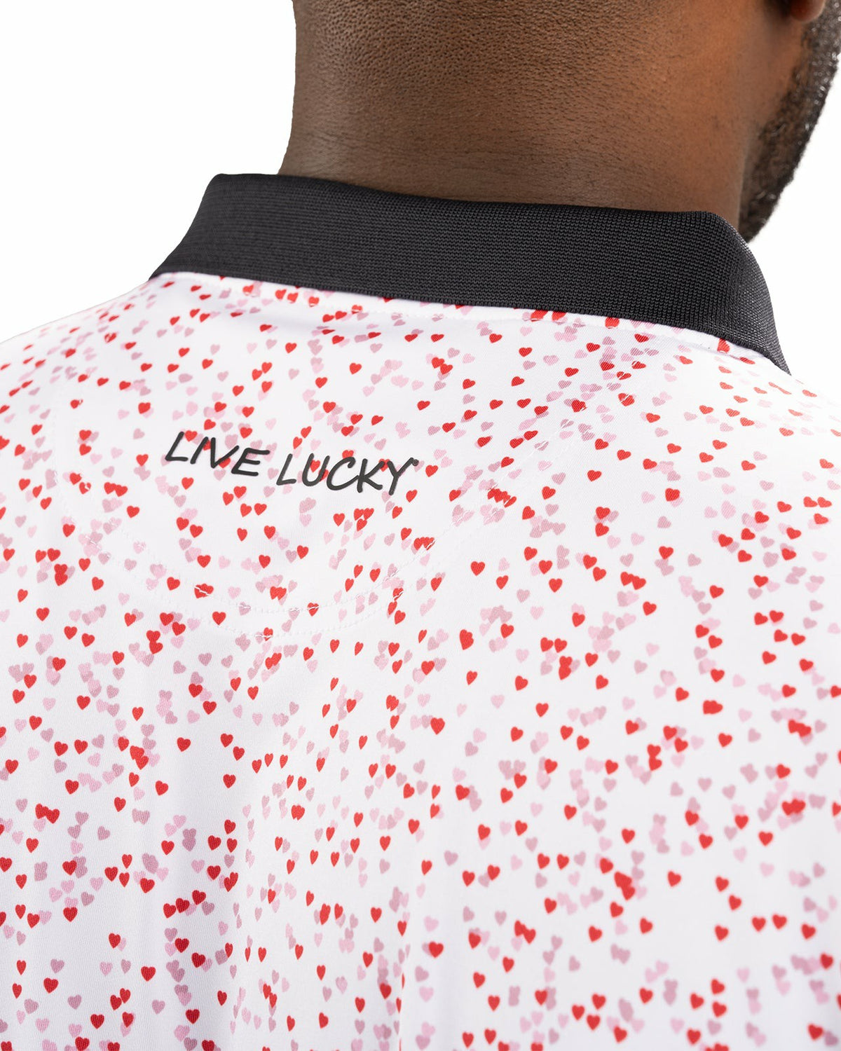 Black Clover Red and White Men's Valentine Polo