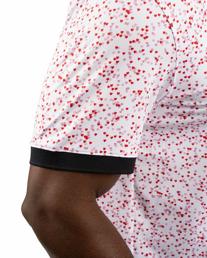 Black Clover Red and White Men's Valentine Polo
