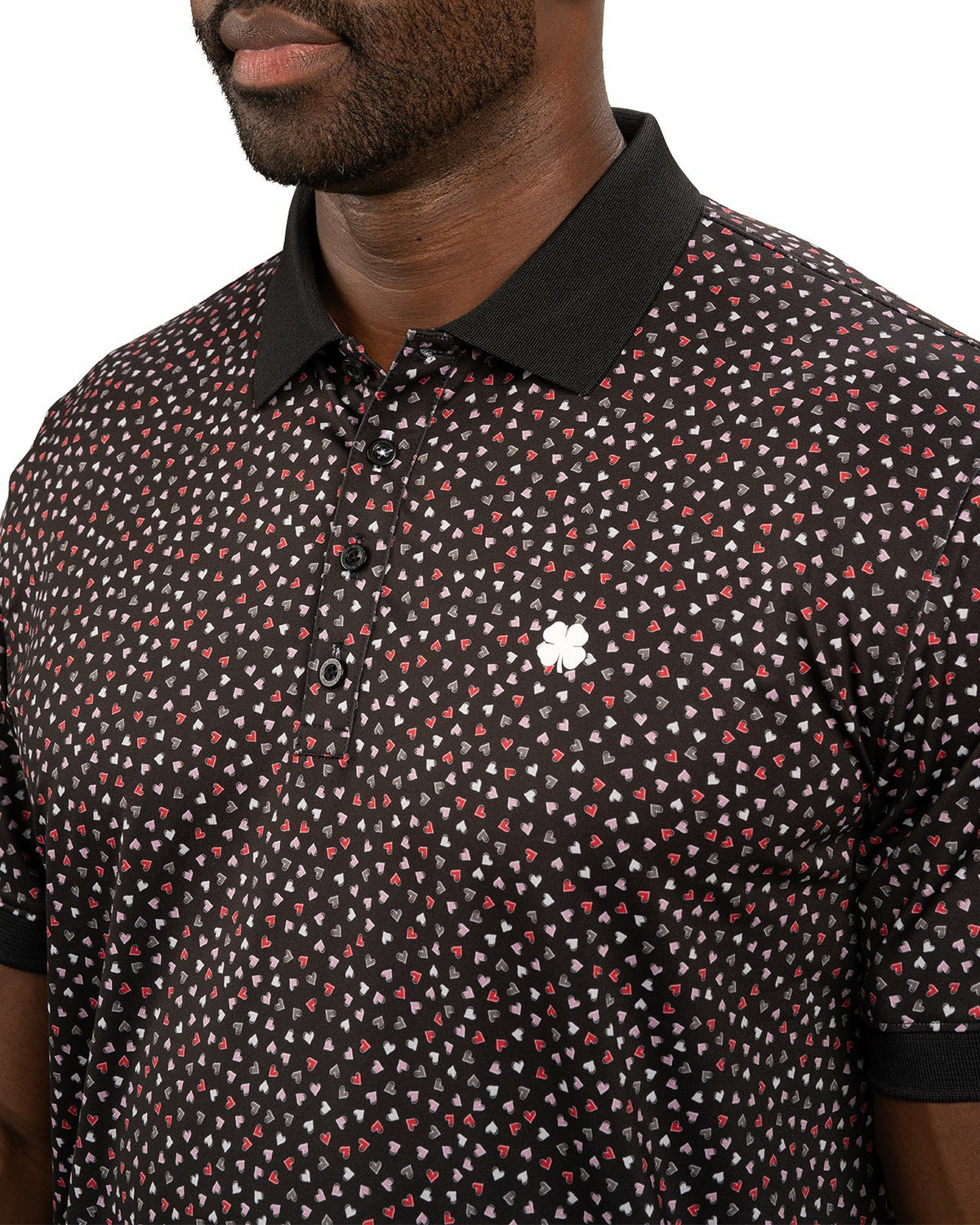 Black Clover Black and Red Men's Valentine Polo