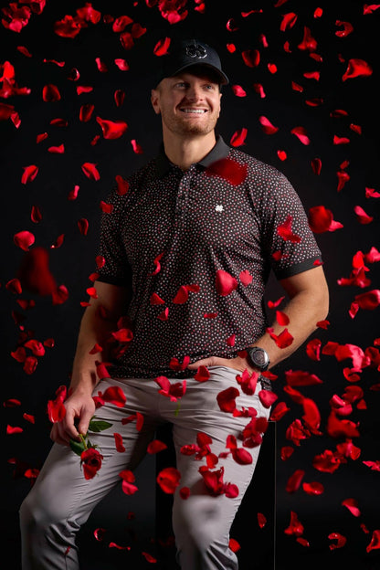 Black Clover Black and Red Men's Valentine Polo