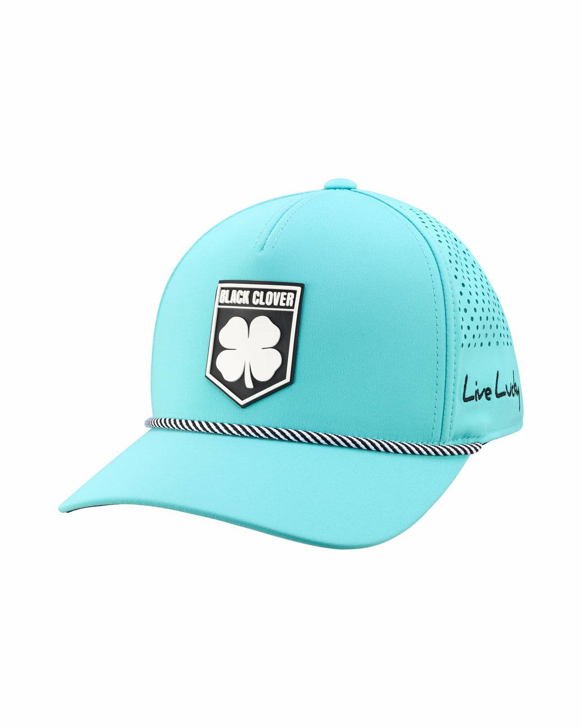 Black Clover Breathable Blue Golf Hat with Rope and Patch