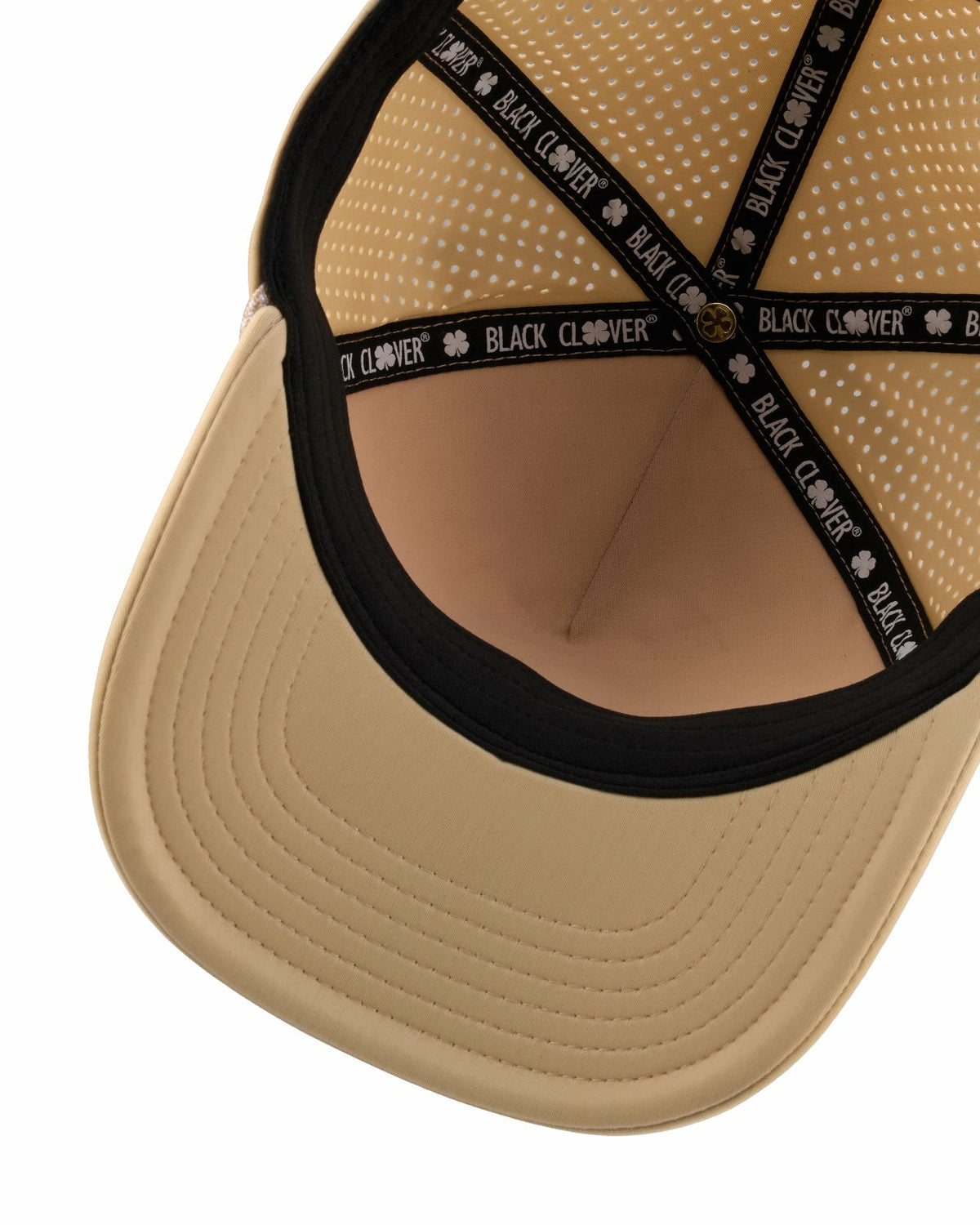 Black Clover Trendy Unisex Tan Summer Rope Snapback Hat with Clover Patch