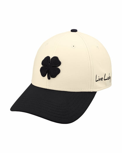 Black Clover Cream and Black Premium Clover Hat for Golf and Lifestyle