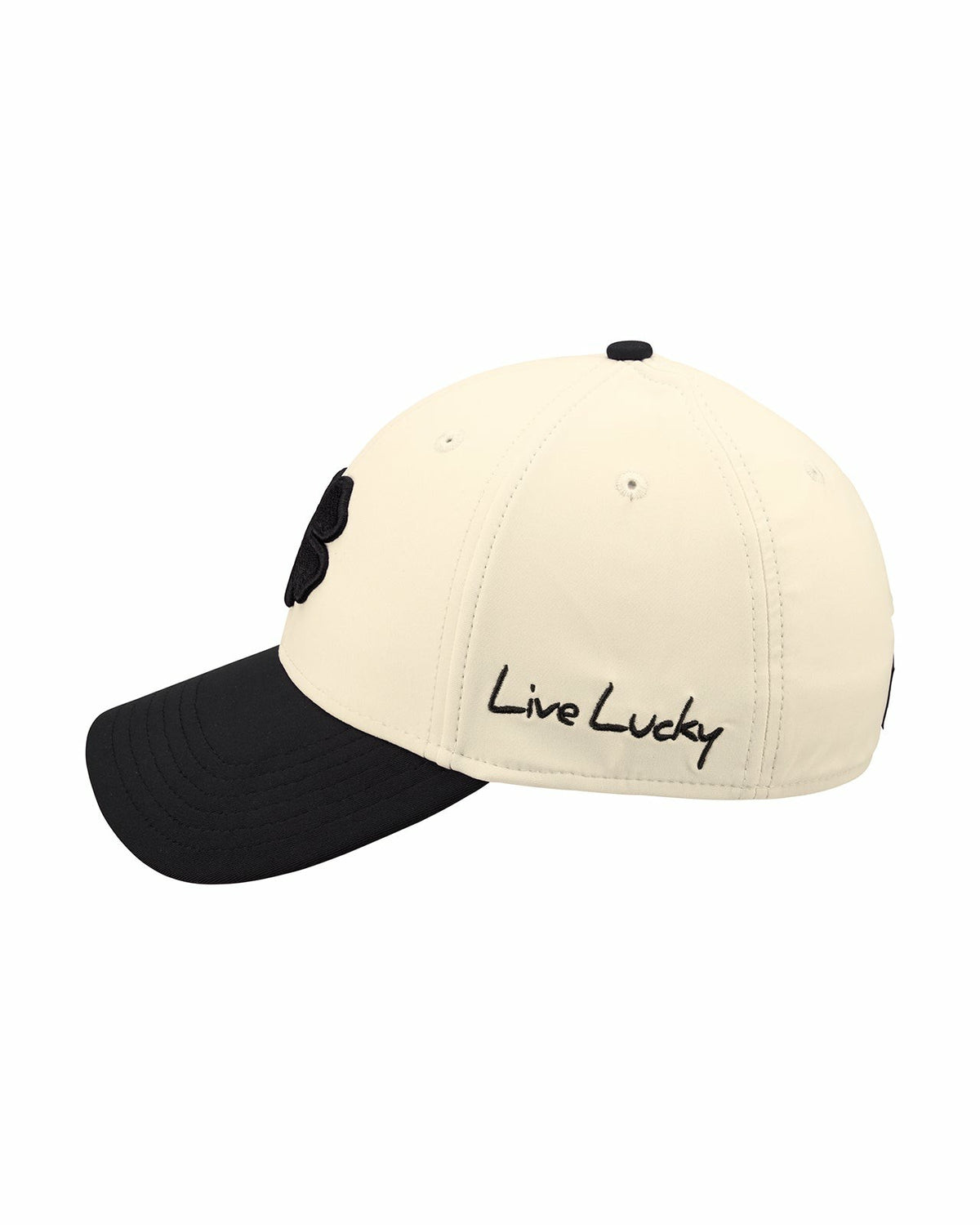 Black Clover Cream and Black Premium Clover Hat for Golf and Lifestyle