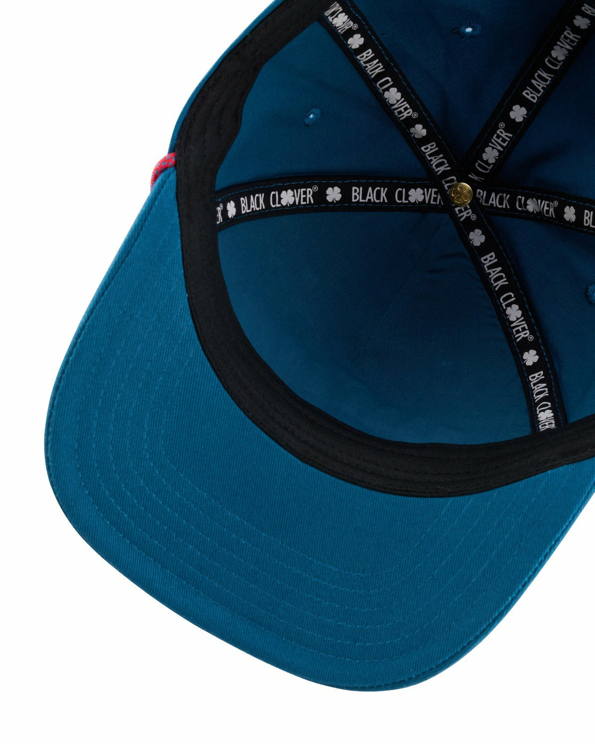 Black Clover Trendy Vintage-Inspired Blue Hat with Red Rope Brim