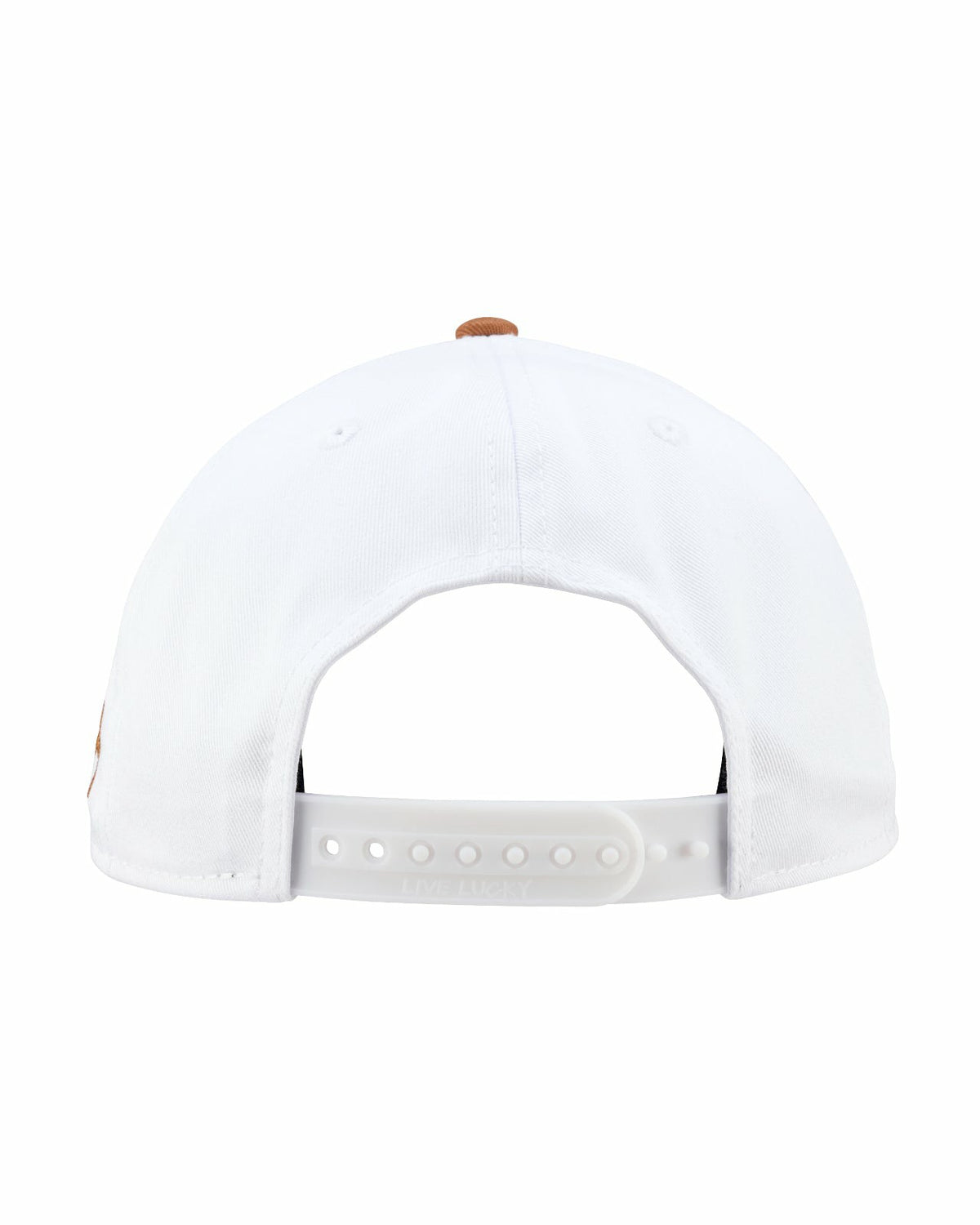 Black Clover Vintage-Inspired White Hat with Brown Brim