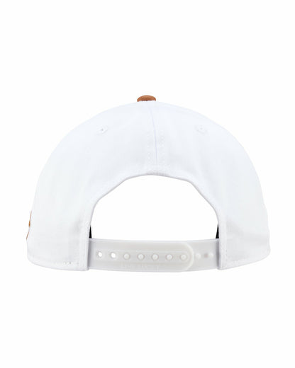 Black Clover Vintage-Inspired White Hat with Brown Brim