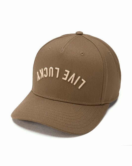 Black Clover Trendy Vintage-Inspired Brown Hat with Live Lucky Logo