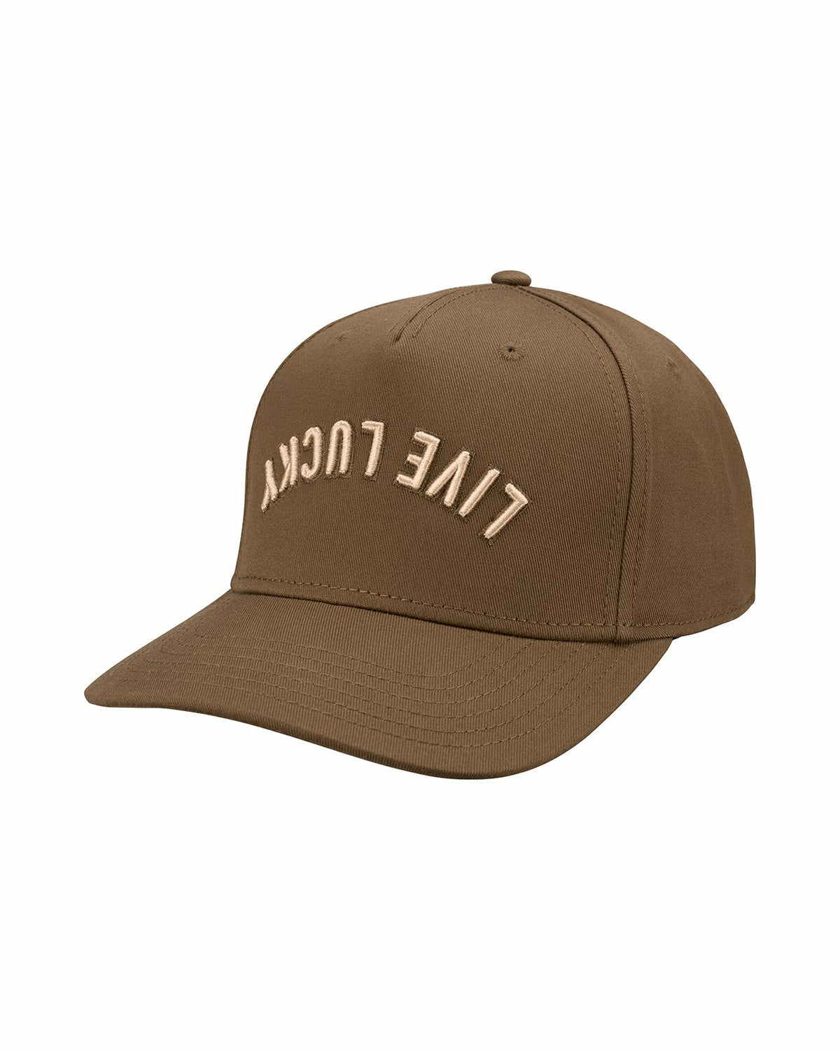 Black Clover Trendy Vintage-Inspired Brown Hat with Live Lucky Logo