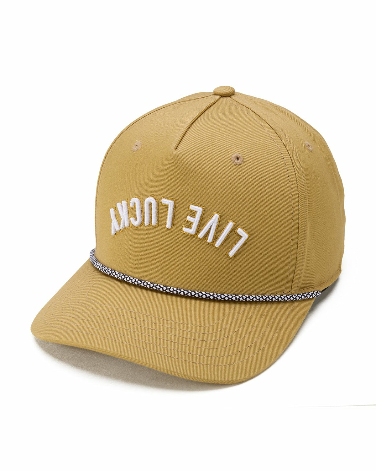 Black Clover Trendy Vintage-Inspired Yellow Hat with Rope Brim