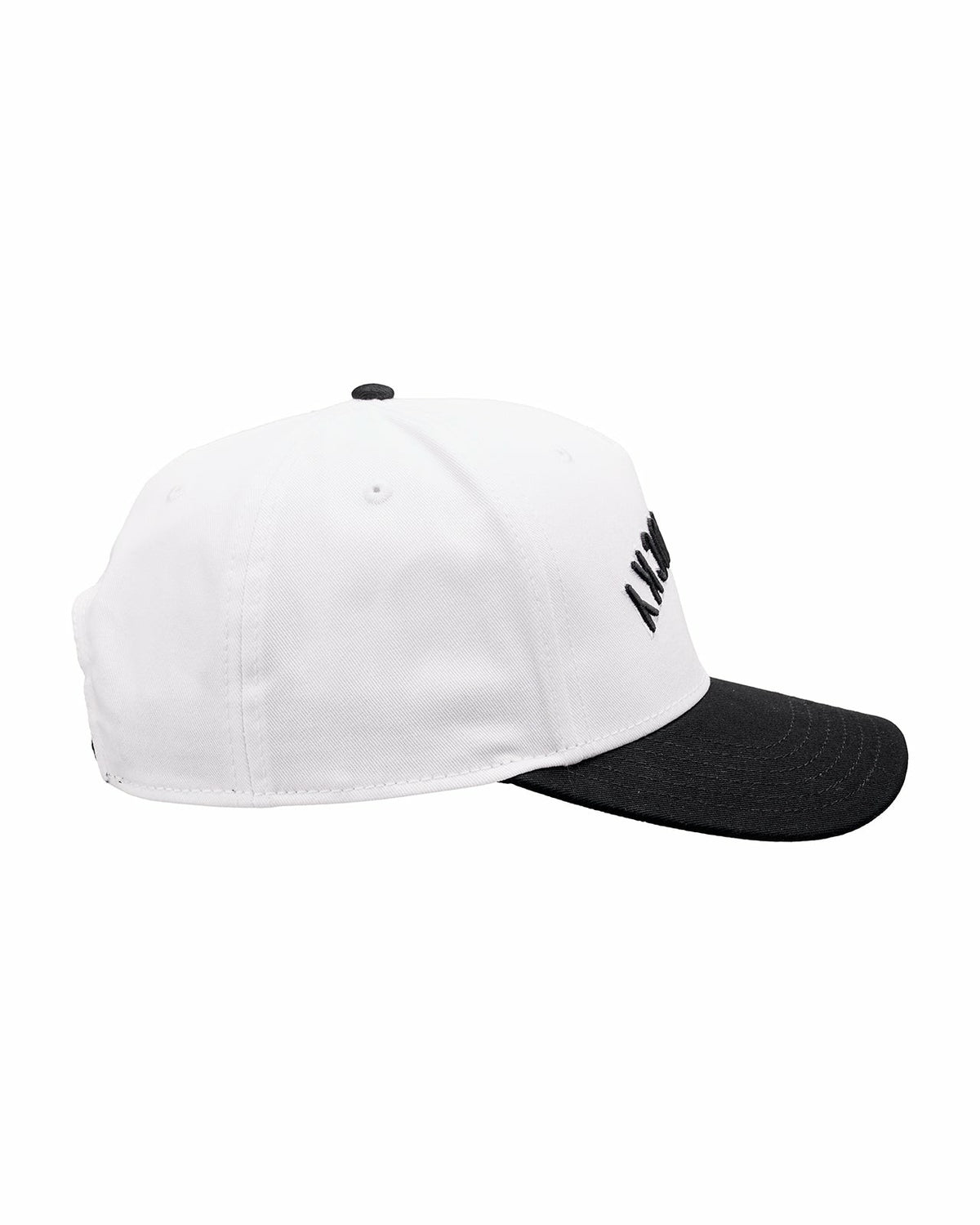 Black Clover Trendy Vintage-Inspired White Hat with Black Brim