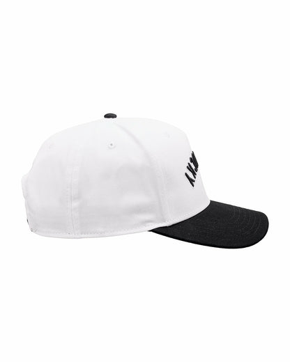 Black Clover Trendy Vintage-Inspired White Hat with Black Brim