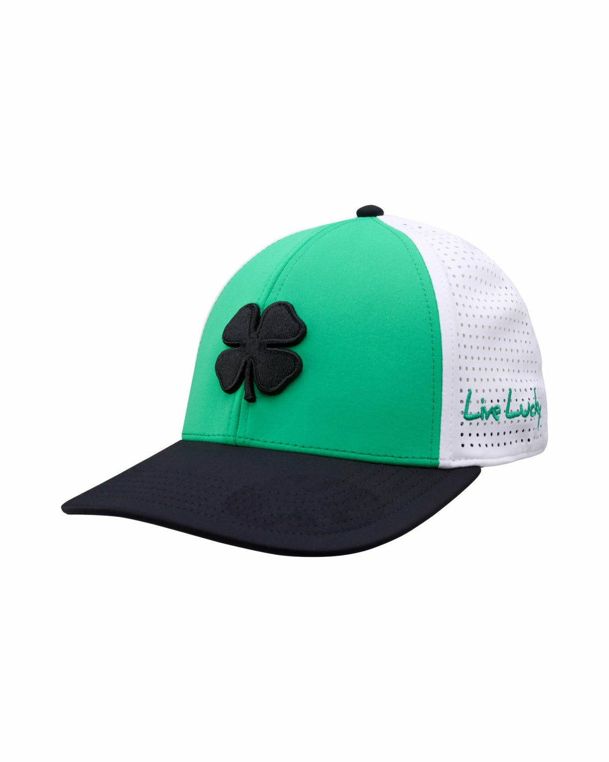Black Clover Bright Green Perforated Golf Hat with Black Clover