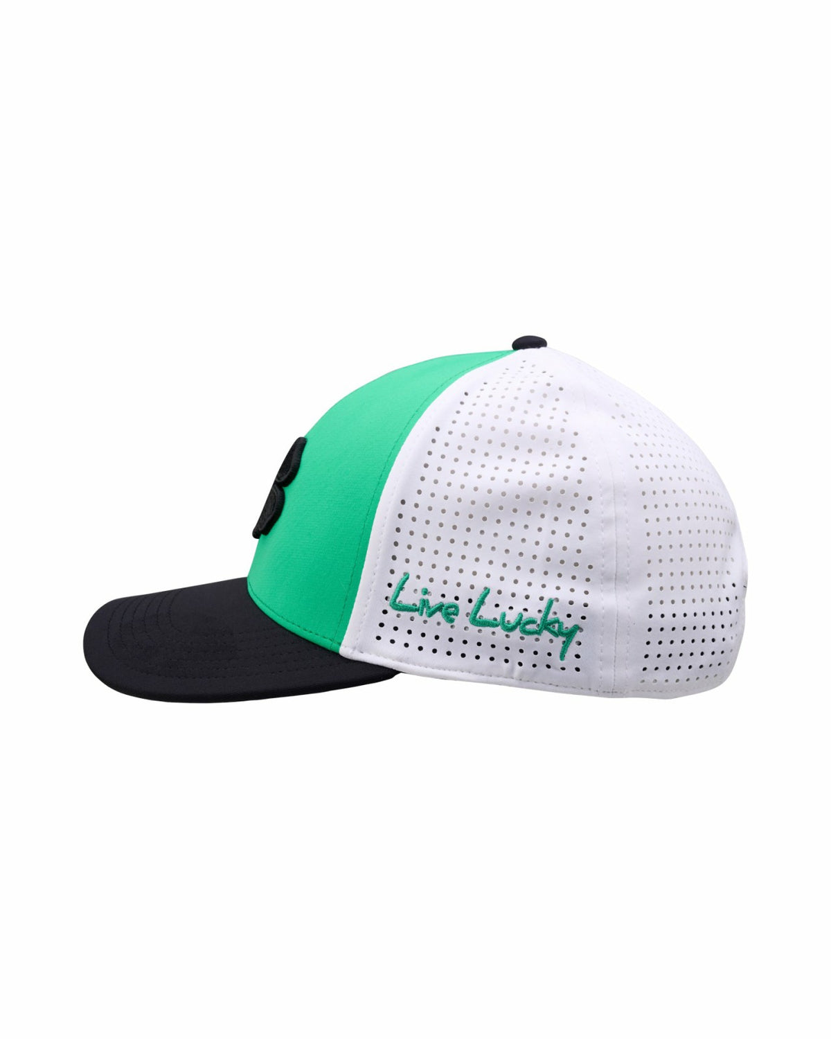 Black Clover Bright Green Perforated Golf Hat with Black Clover