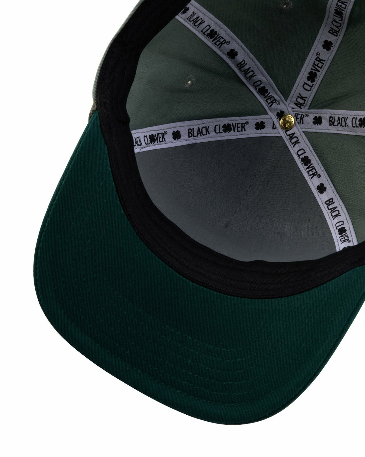 Black Clover Vintage Green Golf Snapback Hat with Clover Logo