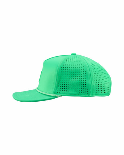 Black Clover Trendy Unisex Green Summer Rope Snapback Hat with Clover Patch