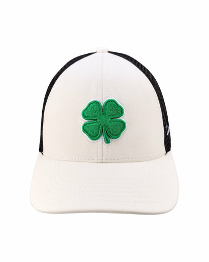 Black Clover White and Green Mesh Golf Hat with St. Patrick's Day Clover