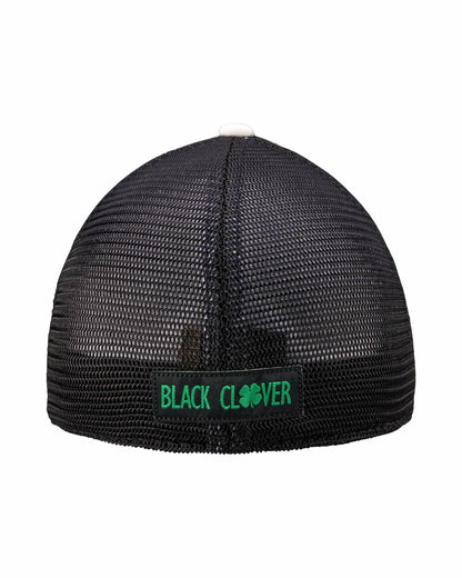 Black Clover White and Green Mesh Golf Hat with St. Patrick's Day Clover
