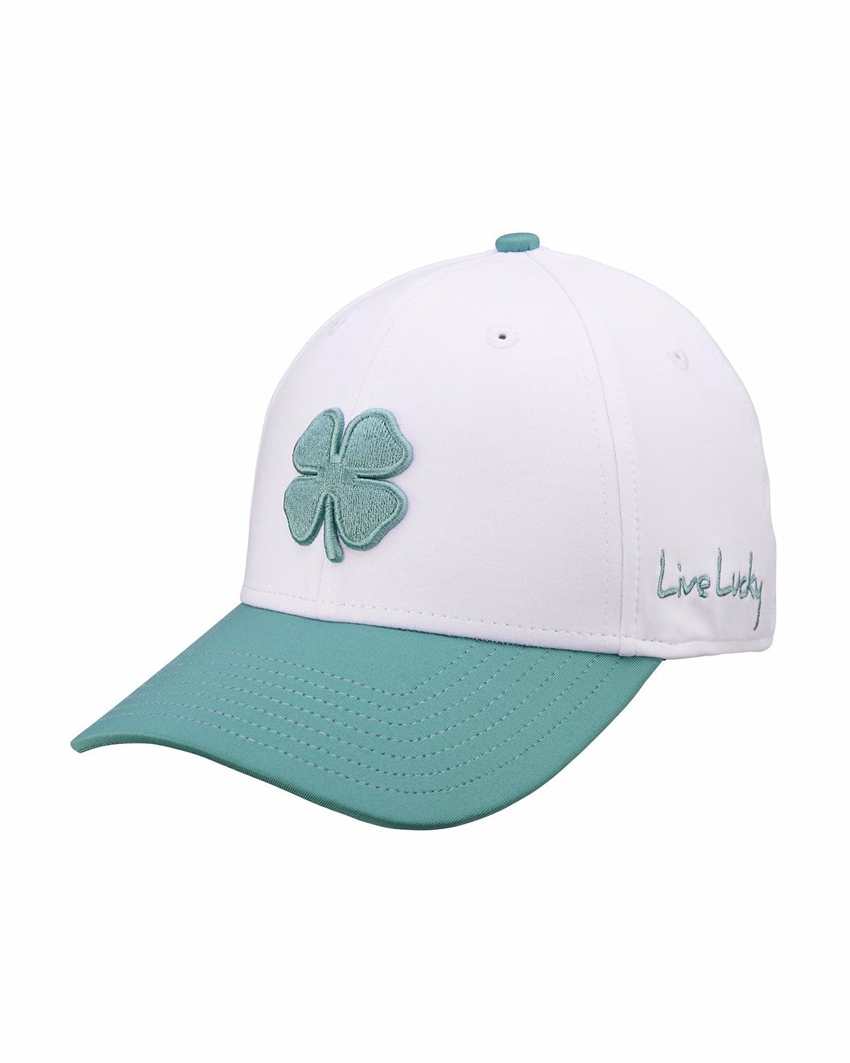 Black Clover White and Green Premium Clover Hat for Golf and Lifestyle