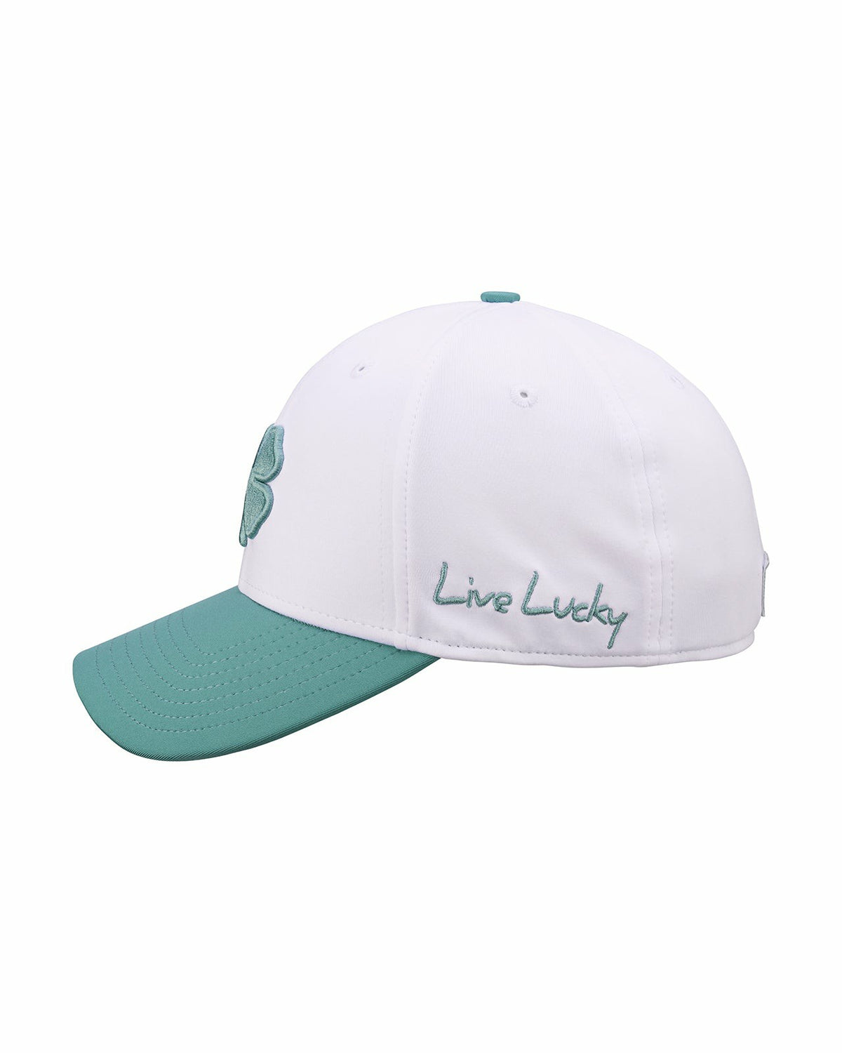 Black Clover White and Green Premium Clover Hat for Golf and Lifestyle