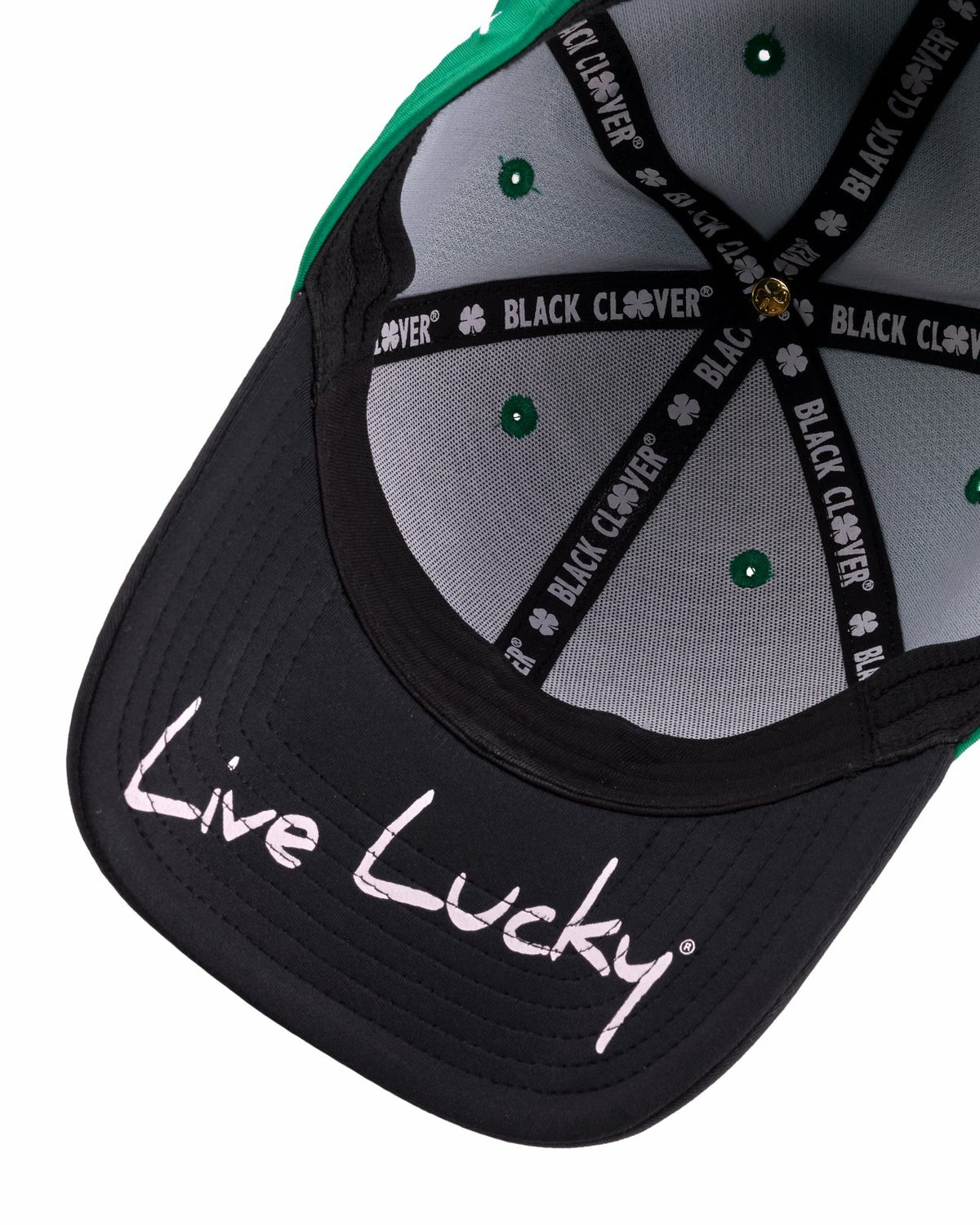 Black Clover Green and Black Premium Clover Hat for Golf and Lifestyle
