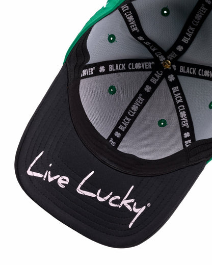 Black Clover Green and Black Premium Clover Hat for Golf and Lifestyle