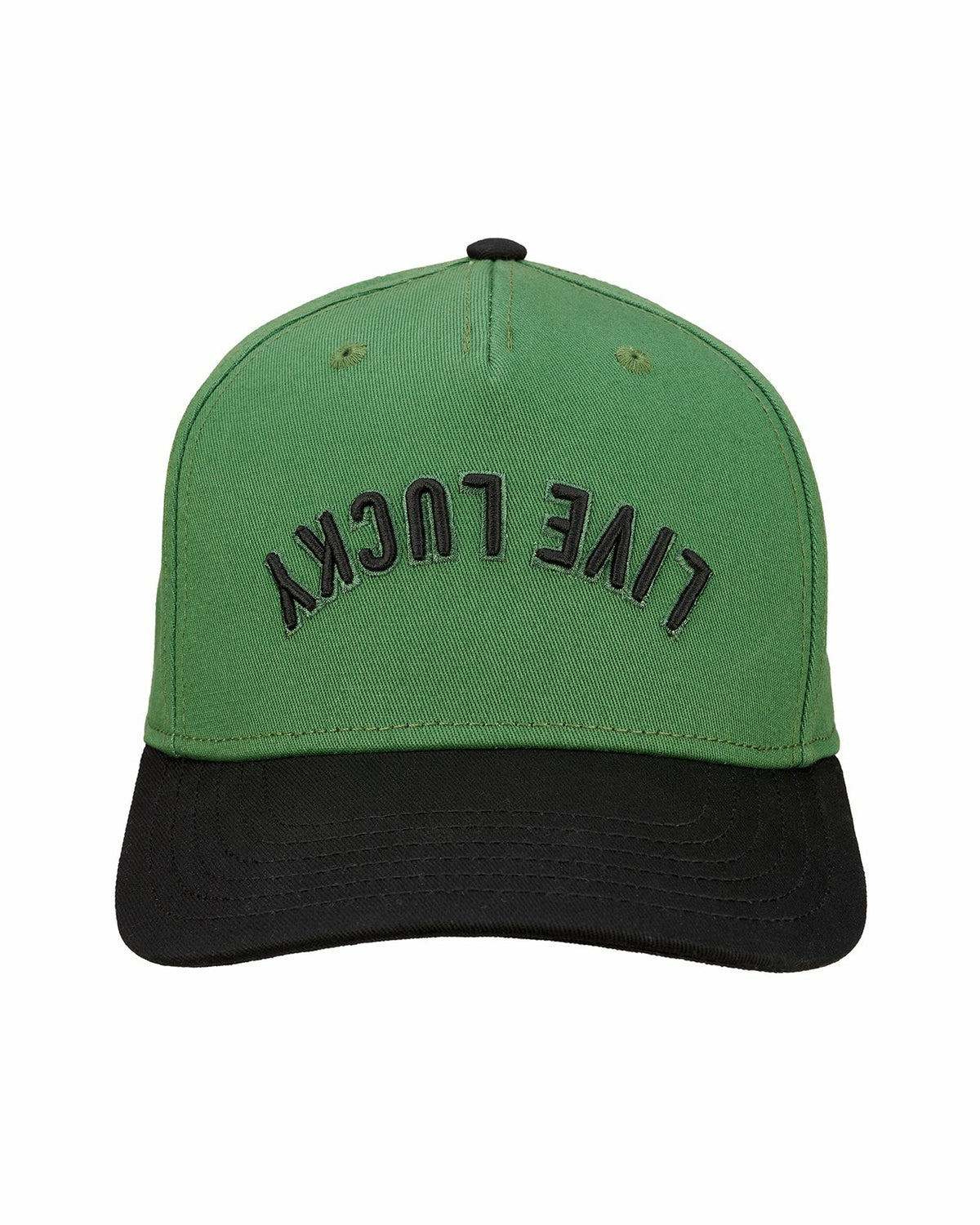 Black Clover Trendy Vintage-Inspired Green Hat with Black Brim