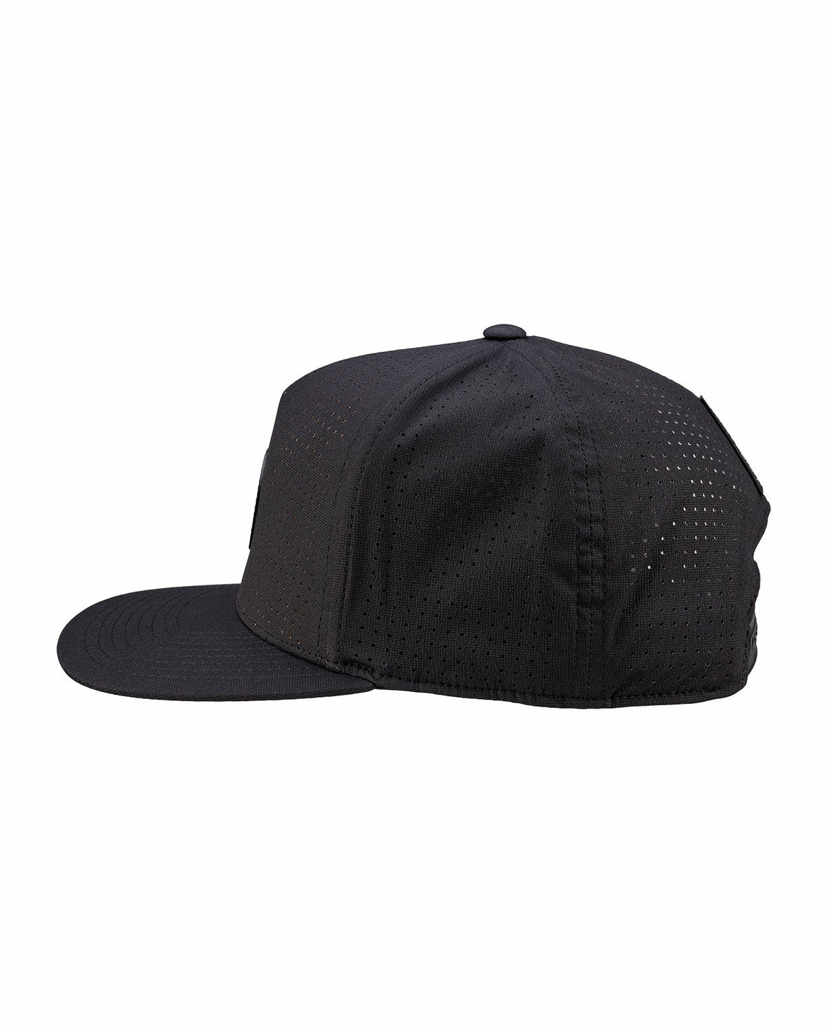 Black Clover Black Perforated Flatbrim Hat with Silver Clover